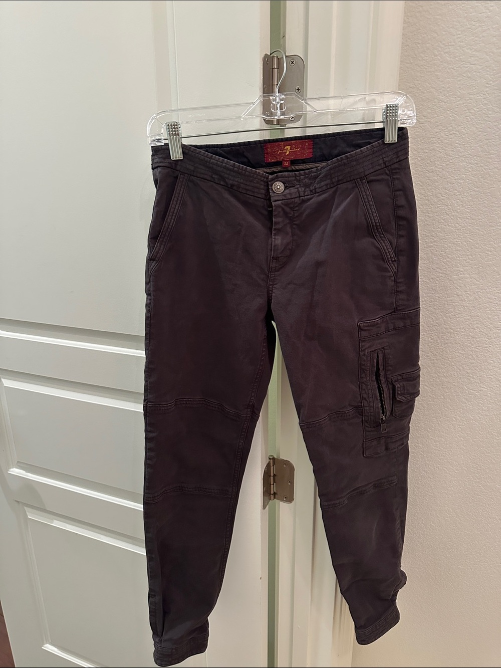 7 For All Mankind Women's Dark Brown Cargo Pants
